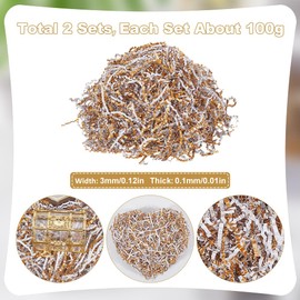 SOFPLATE 2 Sets 7oz Gold Crinkle Filler Paper Gift Wrapping Basket Filling Wrinkle Crinkle Cut Shred Box Gift Shipping Filling for DIY Wedding Christmas Birthday Mother's Day Packing Gift Decoration