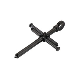 HIJONES Unisex's Stainless Steel Punk Black Cross Pendant Polished with O Chain