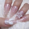 Angel Pink Handmade Nail Tips Satin Transparent Gloss - Point