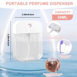 Zuhose Mini Refillable Perfume Spray Bottle with Silicone Case Compatible with Touchland Hand Sanitizer Spray (Fit for 1 FL OZ/30 mL Ver), Keychain + Funnel for Power Mist and Glow Mist
