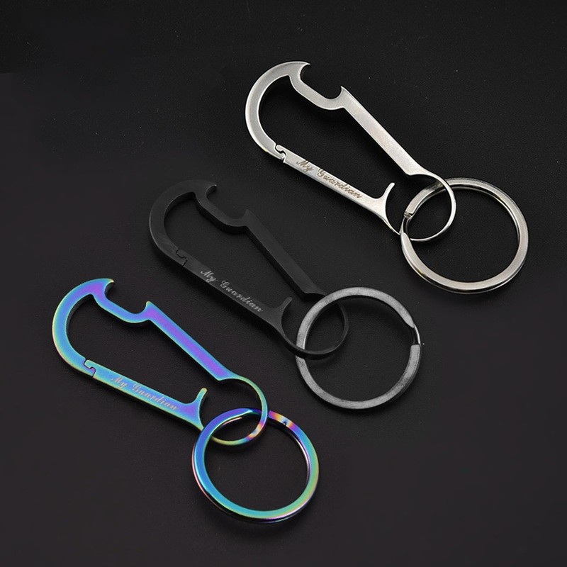 Keychain Bottle Opener, Carabiner Key Chain Clip Hook with Key