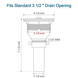 OUGOO 3-1/2-inch Kitchen Sink Drain, Stainless Steel Removable Deep Basket Strainer, Gold Kitchen Sink Drain with Tailpiece