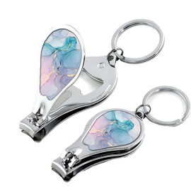 Ruhuayoupin Nail Clipper Set Multifunctional Toenail Clippers For Thick Toenails For Seniors Convenient To Carry Fingernail Clipper With File 2PCAK Nail Trimmer Nail Cutters For Men Women adult (Marble)