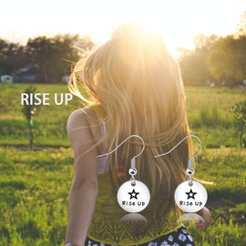 KUIYAI Broadway Musical Inspired Gift Inspirational Gift Rise Up Earring Theater Jewelry Gift for Her (rise up earring silver)