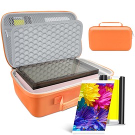 Orange Hard Storage Case & 40 Sheets Photo Paper & 1 Color Ink Cartridges Compatible with M100/M200 4x6 Photo Printer,Value Combo,Photo Printer Accessories