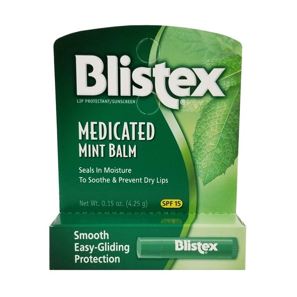 Blistex, Medicated Mint Balm, Lip Protectant/Sunscreen, SPF 15, .15 oz (4.25 g) - 2pc