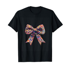 Colorful Dot Bow Graphic Fashion Decor T-Shirt