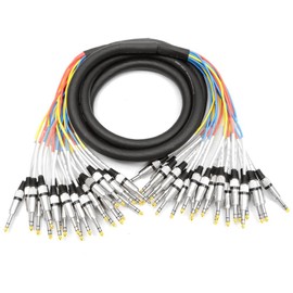 Seismic Audio - SASRT-24x15-24 Channel 1/4" TRS Snake Cable - 15 Feet Long - Serviceable Ends - Pro Audio Effects Snake for Live Live, Recording, Studios, and Gigs - Patch, Amp, Mixer, Audio