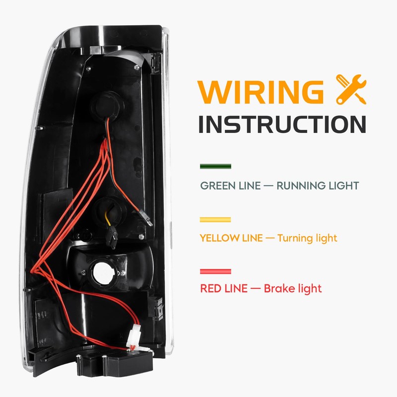 Bomusou LED Tail Light + 3rd Brake Light Kit Fit