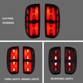 Shocklight LED Tail Lights Fit For 2015 2016 2017 2018 2019 2020 2021 2022 chevy colorado & GMC Canyon Base/WT/LT/Z71, A Pair Of Tail Lamps With Turn Signals, DRL, Brake Lights And Reverse Light