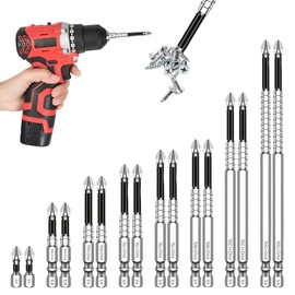 18-Pack K5 Impact Resistant Non Slip Bit, High Magnetic Screwdriver Drill Bit Set, Alloy Steel Anti-Slip Electric Screwdriver Bit Set for Impact Drivers (9pcs*2)