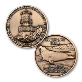 POINT REYES NATIONAL SEASHORE ELEPHANT SEAL ESTABLISHED 1962 CHALLENGE COIN
