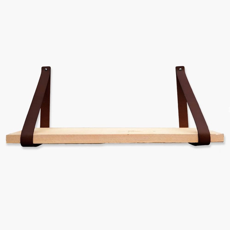 Brute Strength - Leather Shelf Brackets - Brown - Pack
