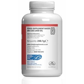 Pure Cod Liver Oil 1000mg | Supports Heart, Brain, Vision & Immune Health | 240mg of EPA and 270mg of DHA per Serving | 360 Capsules | Made in The UK | Made with MSC-Certified Cod Liver Oil