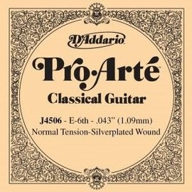 CUERDA SUELTA GUITARRA CLASICA - D´addario (J/4506) Pro/Arte Normal (Minimo 5 Cuerdas) 6ª *