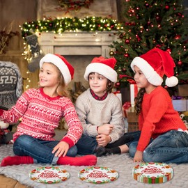 AHPYEUHK Christmas Party Paper Plates Disposable 7 Inch 50 pcs Dinner Plates Dessert Plates Christmas White Holiday Party Decorations