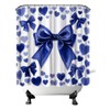 Conipit Bow Shower Curtains Romantic Bathroom Decor Navy Blue Bath