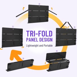 Cahaya Foldable Sheet Music Stand with Tri-fold Panel Portable Music Stand with Carr