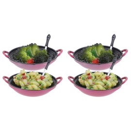 LOGOFUN 4 pcs Dollhouse Miniature Foods Simulation Cooking Model Fake Fried Rice Broccoli Mini House Decorations