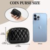 WOZEAH Leather Coin Purse for Women Small 2 Zipper Change