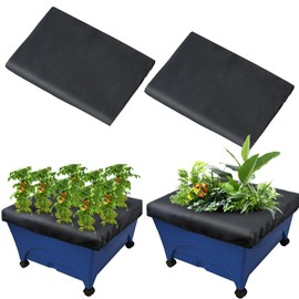 Mofuiry 2 Pack City Pickers Replacement Mulch Cover, 20" x 24" Black Planter Box Cover with Elastic City Picker Raised Bed Cover for Garden Planters Boxes