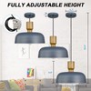 Darkaway Pendant Light Fixtures Ceiling Hanging with Hammered Metal Shade,