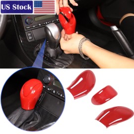 autopart2021 Sports Red ABS Car Gear Shift Knob Cover Head Trim For Corvette C6 2005-2013 US