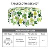 60" St Patrick's Day Round Tablecloth, Shamrock Holiday Party Decor