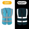 HYCOPROT High Visibility Safety Reflective Vest with Pockets and Zipper,