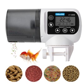Nobleza - Automatic Feeder Aquarium Accessories Fish Feeder 200 ml Large Capacity Fish Food up to 4 Times a Day with Timer LCD Display for Holiday Pond Goldfish Tank