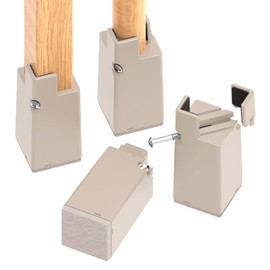Ezprotekt Height Adjustable Joint Legs, Set of 4, Table Legs, Joint Feet for Kotatsu, Bed and Table Height Adjustment, Diameter Adjustable from 22mm to 40mm, Height 100mm, Beige