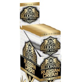 Billionaire Wraps - Russian Cream - 2 Wraps per Pack - 25 Pack - 50 Wraps total incl. Frugal Smoker Sticker