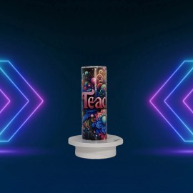 Handmade Colorful Teacher Themed 20 oz Skinny Tumbler Good for hot and cold beverages