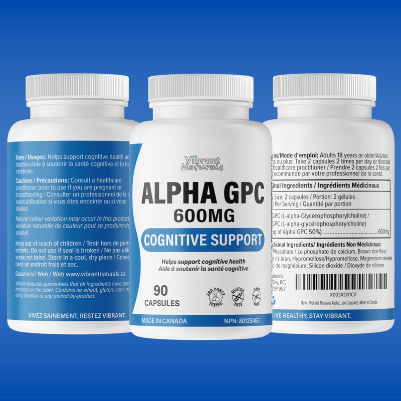 Alpha GPC Choline Brain Supplement for Acetylcholine, Supports Cognitive Health,