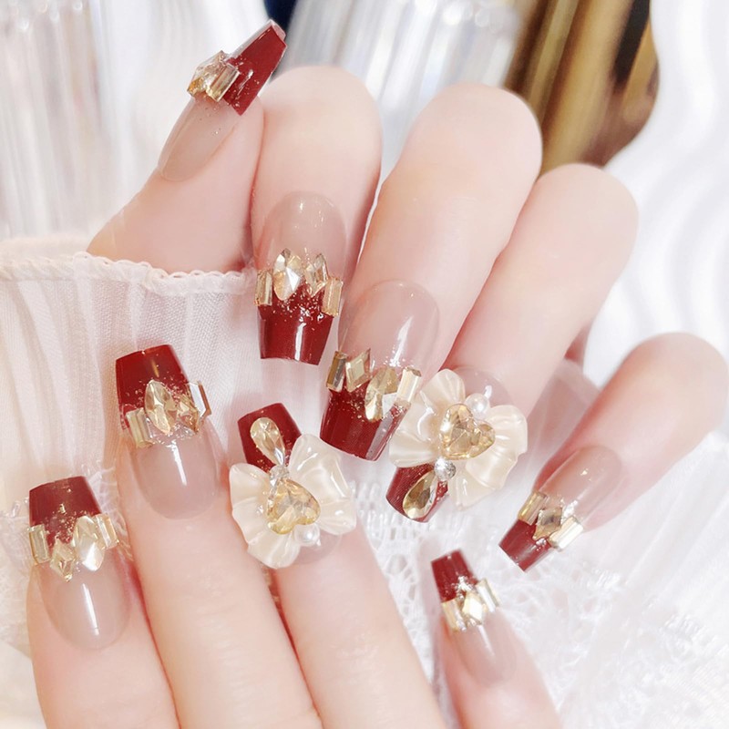 HAPVITAL 24 Pcs Nail Tips, Nail Tips, Popular, 3D Nail