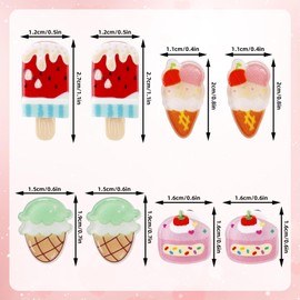 4 Pairs Cute Ice Cream Clip On Earrings, Kids Non-Pierced Earrings Summer Jewelry for Toddler Girls Dress Up Jewelry Perfect Decoration Accessories