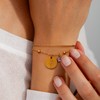 YeGieonr Birth Flower Double Layer Bracelet for Women, Stainless Steel