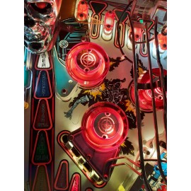 Terminator 2 Mirrored Pop Bumper Cap Decals for a Pinball Machine