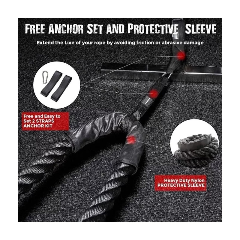 FIREBREATHER Battle Exercise Workout Ropes with Anchor and Training Poster