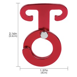 TOCCOOL 6Pcs Aluminum Alloy Camping Rope Hooks, Adjustable O-Ring Hanging Buckle, Tent Hooks for Hammock, Clothesline Hooks, Outdoor Gear Accessories (Red)