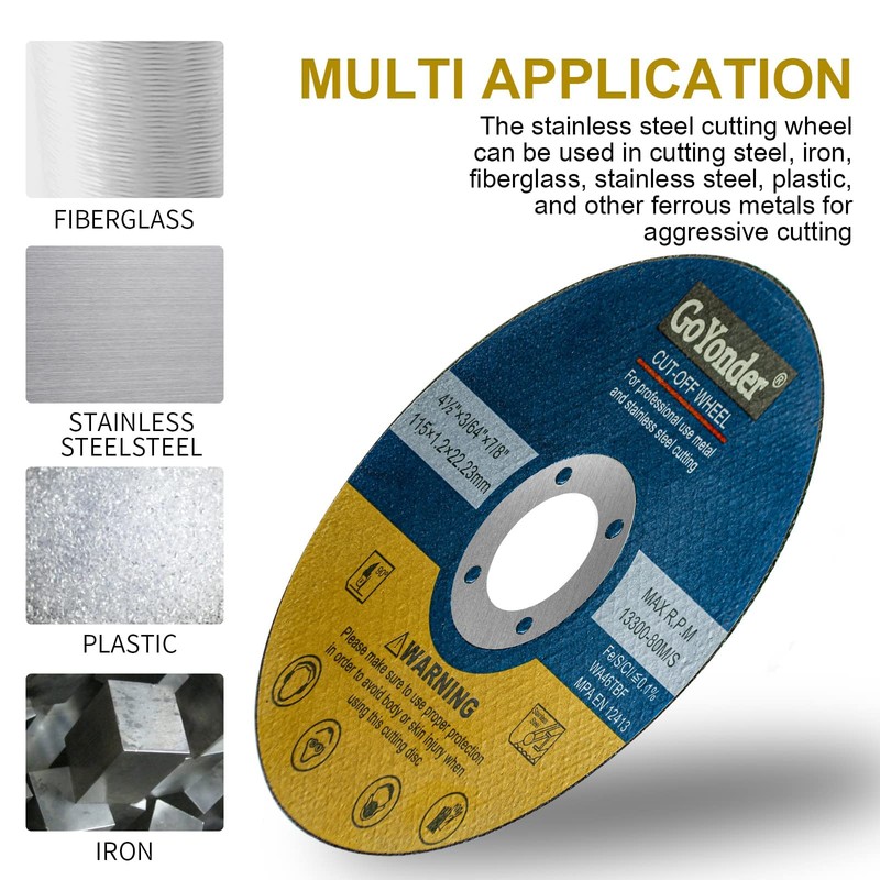 GoYonder 25 Pack 4 1/2 cutting Wheels for Metal,Stainless Steel,4.5"