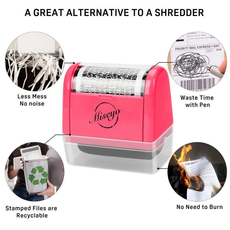 Miseyo Wide Identity Theft Protection Roller Stamp Set - Peach
