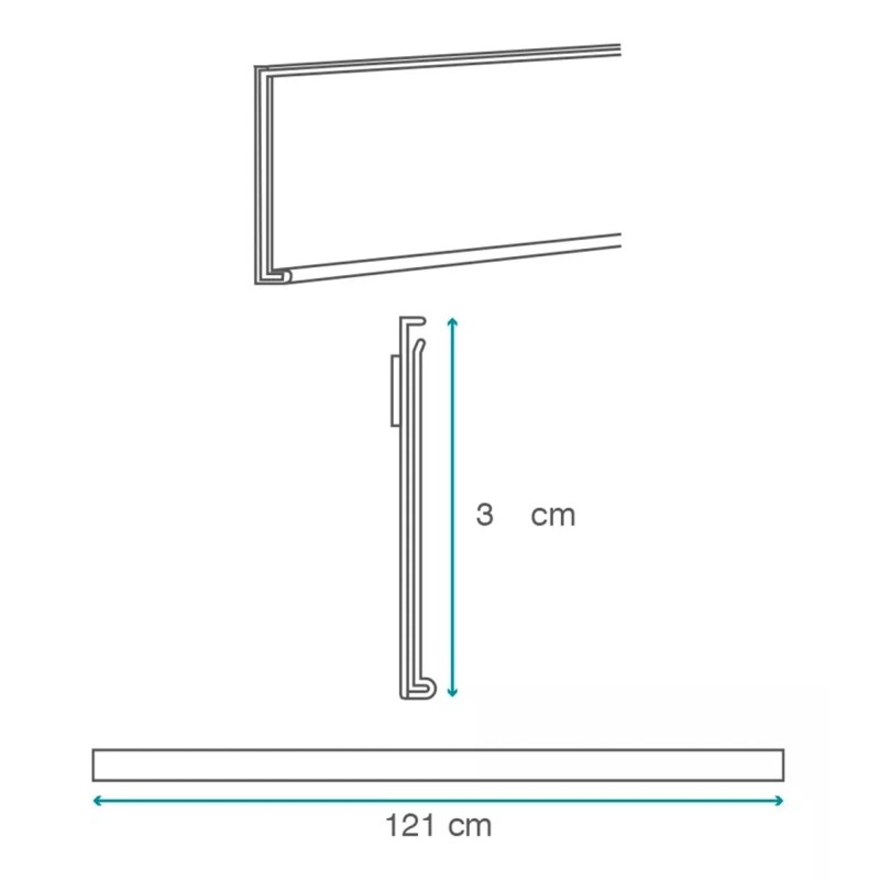 Exhivit Porta Precio Plano, Preciador Góndolas 65pzs/ 121 X 3.5