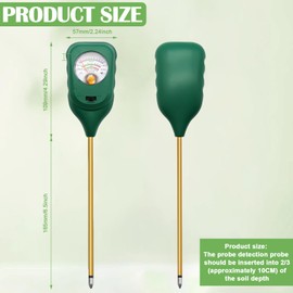 Behogan 3 Stück 3-in-1 Bodenmessgerät: Bodenfeuchtigkeitsmessgerät mit pH, Boden-pH-Messer Quadratisches Bodenprüfgerät für Gartenbau, für Pflanzenerde, Rasen und Landwirtschaft (3 Stück)