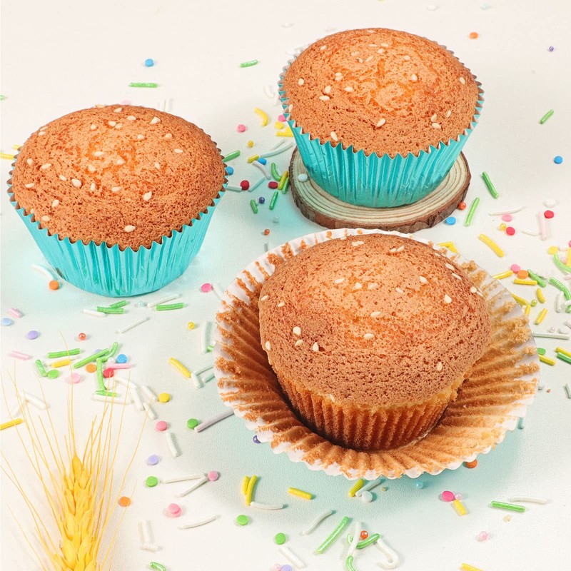 Caperci Aqua Sky Foil Cupcake Liners Standard Size Baking Cups