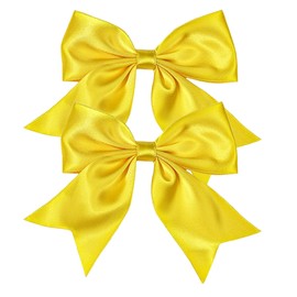 GFun Hair Ornament, Ribbon, Small, Children, Satin, Cheer, Set of 2, Clip, Hair Accessories, Barrette, Hakama, Graduation Ceremonies, Weddings, Recitals, Yukata, Clothes, Yellow