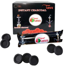 Tanya Premium Charcoals 2 Pack Quick Light Tablets for Incense, Grilling, BBQ Hookah Quick Light Charcoal Tablets 40MM (20 Rolls) Natural