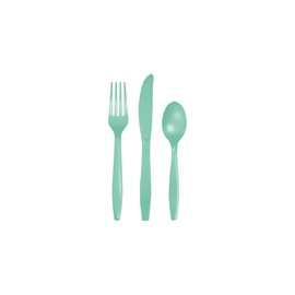 Club Pack of 216 Mint Green Assorted Premium Party Cutlery Sets