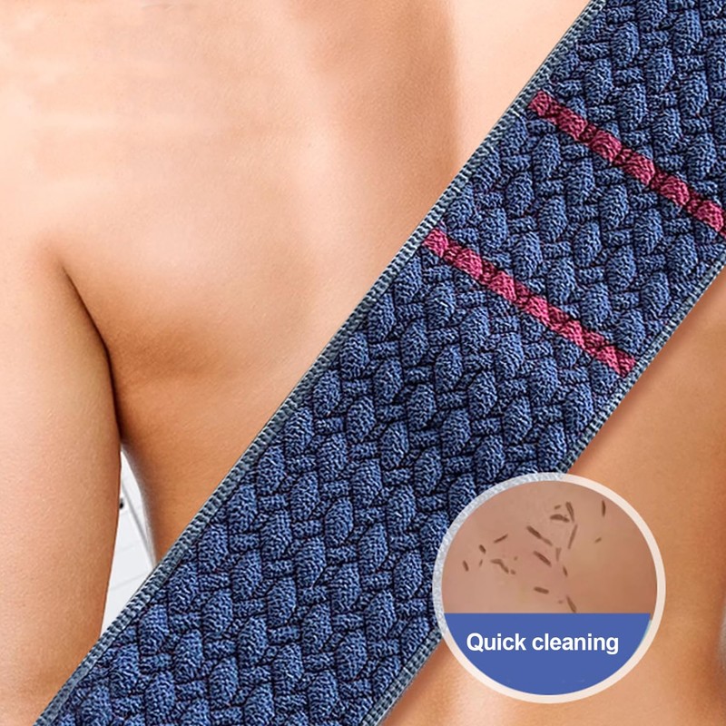 Double Sided Back Scrubber with Long Handle, Exfoliating Shower Brush