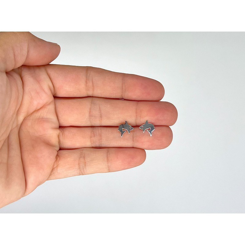 Shark Earrings 925 Sterling Silver